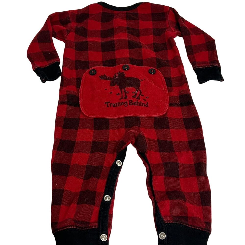 Little Blue House sz 6-12 months Christmas Trailing Behind plaid Union Suit